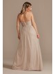 Long Mesh Bridesmaid Dress with Lace-Up Back F20370