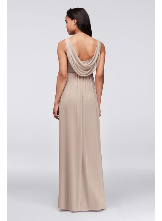 Long Mesh Dress with Cowl Back Detail  F15933