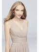 Long Mesh Pleated Tank Bridesmaid Dress  F19942