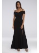 Long Off-the-Shoulder Scuba Crepe Mermaid Dress Morgan and Co 21825