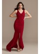 Long Ruched V-Neck Tank Dress with Front Slit Jump 12139DB