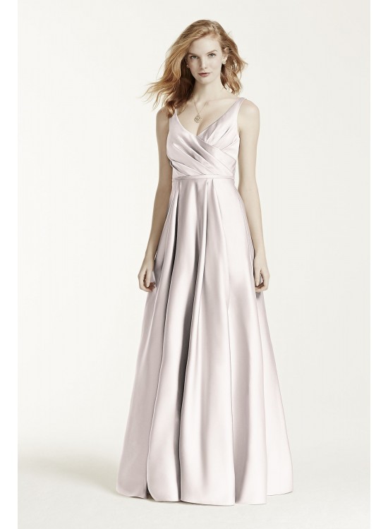 Long Satin Tank Ball Gown  F15741