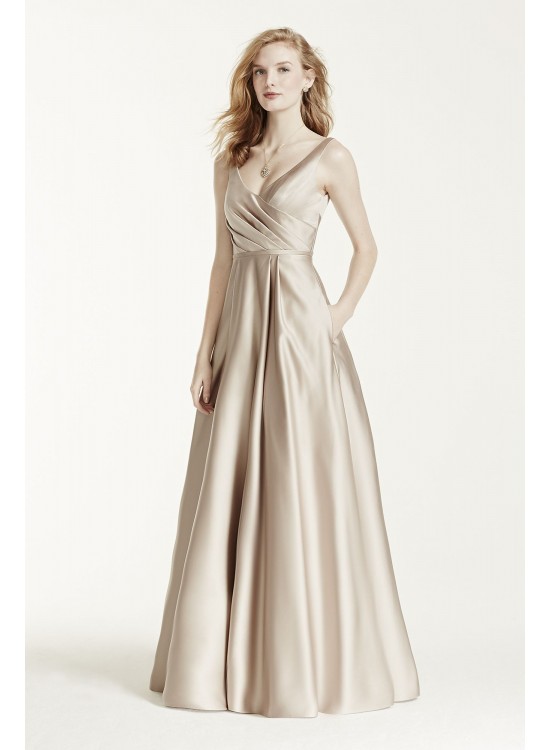 Long Satin Tank Ball Gown  F15741