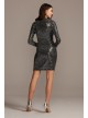 Long Sleeve Body Con Sequin Mini Dress Morgan and Co 12749