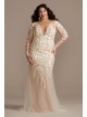 Long Sleeve Bodysuit Plus Size Wedding Dress  9LSSWG851