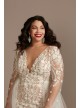 Long Sleeve Bodysuit Plus Size Wedding Dress  9LSSWG851