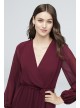 Long Sleeve Chiffon Faux-Wrap Dress DB Studio W60041