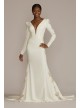 Long Sleeve Crepe Mermaid Gown with Illusion Sides Galina Signature SWG919