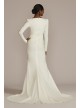 Long Sleeve Crepe Mermaid Gown with Illusion Sides Galina Signature SWG919