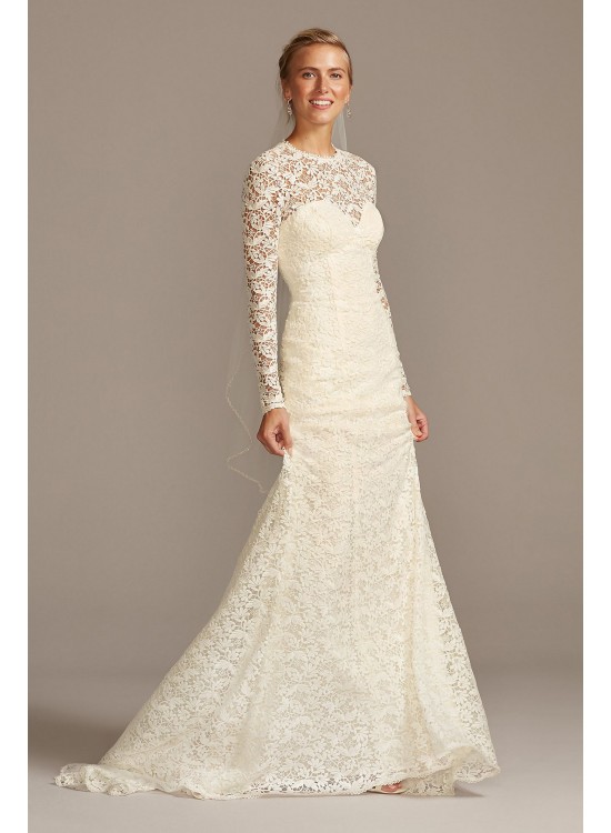 Long Sleeve Illusion Venice Lace Wedding Dress Melissa Sweet MS251217