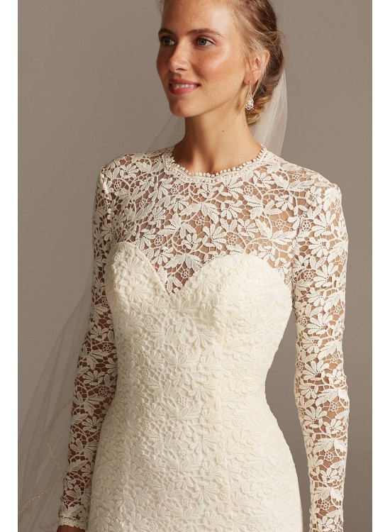 Long Sleeve Illusion Venice Lace Wedding Dress Melissa Sweet MS251217