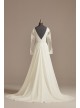 Long Sleeve Lace Applique Plunging Wedding Dress  SLLBSWG842