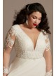 Long Sleeve Lace Applique Plus Size Wedding Dress  9SLLBSWG842