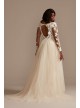 Long Sleeve Lace Appliqued Plus Size Wedding Dress  9SLSWG862