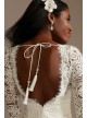 Long Sleeve Lace Petite Wedding Dress with Tie DB Studio 7WG4045