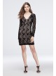 Long Sleeve Lace Sheath Dress with Open Back Haute Nites 113569