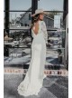 Long Sleeve Lace Tall Plus Wedding Dress with Tie DB Studio 4XL9WG4045