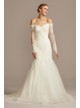 Long Sleeve Lace and Tulle Trumpet Wedding Dress  Collection 4XLWG3943