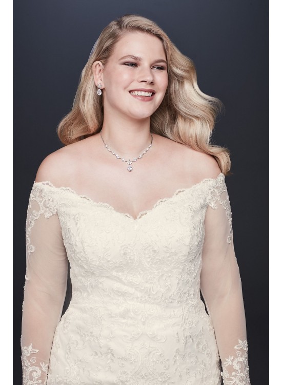 Long Sleeve Off-Shoulder Plus Size Wedding Dress  Collection 9WG3943