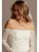 Long Sleeve Off Shoulder Sequin Lace Wedding Dress  SWG874