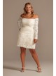 Long Sleeve Off Shoulder Stretch Lace Plus Dress  DB Studio 9SDWG0979