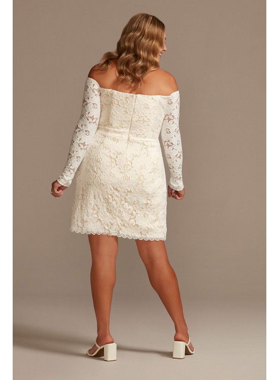 Long Sleeve Off Shoulder Stretch Lace Plus Dress  DB Studio 9SDWG0979