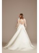 Long Sleeve Satin Tall Plus Applique Wedding Dress  4XL8CWG908