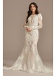 Long Sleeve Sequin Bodysuit Petite Wedding Dress  7SLMBSWG843