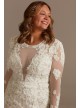 Long Sleeve Sequin Plus Bodysuit Wedding Dress  9SLMBSWG843