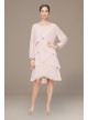 Long Sleeve Tiered Chiffon Dress with Beaded Cuffs SL Fashions 9170378