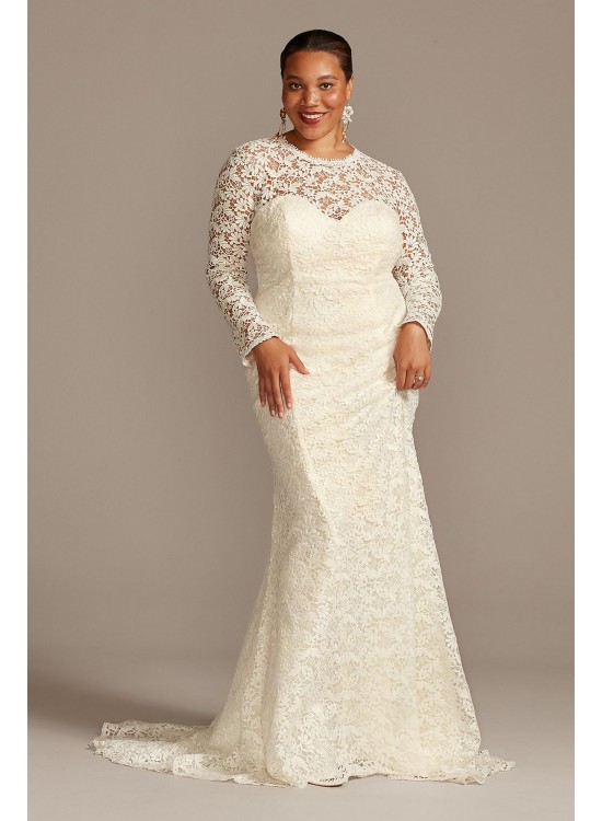 Long Sleeve Venice Lace Plus Size Wedding Dress Melissa Sweet 8MS251217