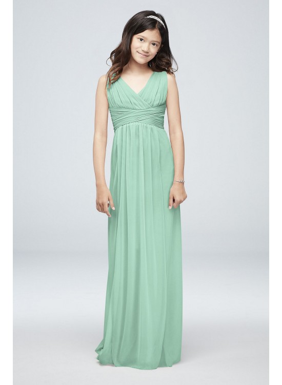 Long Sleeveless Dress with Ruched Waist  JB5728