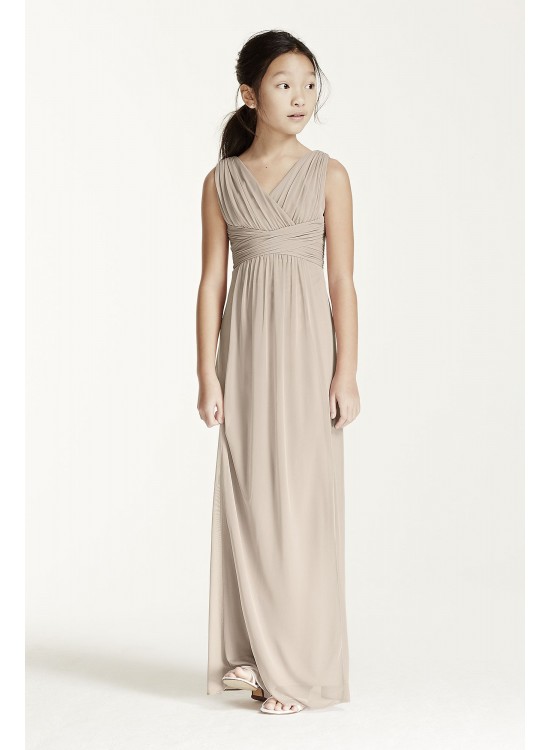 Long Sleeveless Dress with Ruched Waist  JB5728