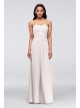 Long Strapless Chiffon Dress with Pleated Bodice  F15555