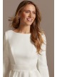 Low Back Mid-Sleeve Crepe and Satin Wedding Dress DB Studio WG4005DB