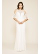 Luz Embroidered Cold Shoulder Sheath Wedding Dress Tadashi Shoji BBO18048LBR