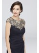 Matte Jersey Dress with Metallic Embroidered Yoke Xscape 1866X