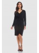 Meghan Twist Long Sleeve Crepe Sheath Dress Karen Kane L43560