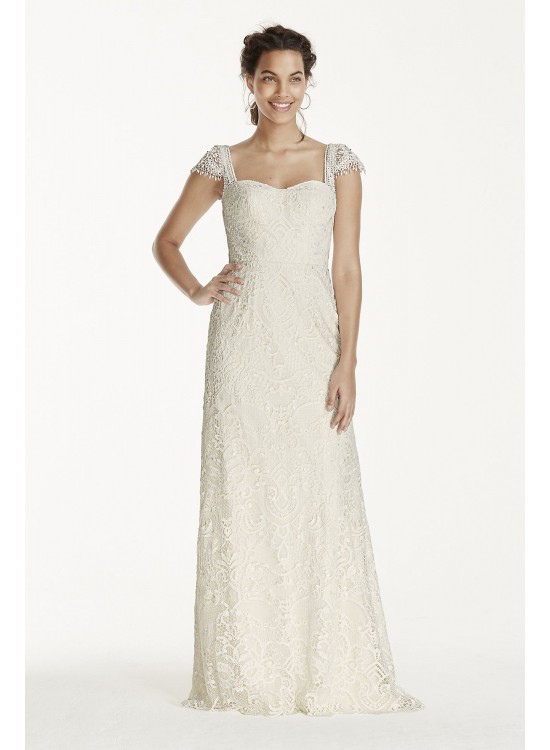 Melissa Sweet Beaded Cap Sleeve Lace Wedding Dress Melissa Sweet MS251122