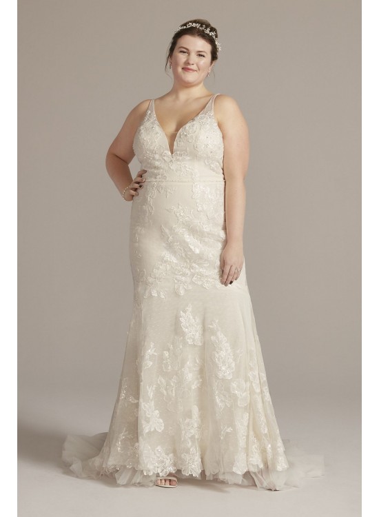 Mermaid Plus Size Wedding Gown with Ruffle Hem Melissa Sweet 8MS251256