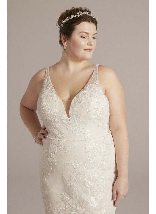 Mermaid Plus Size Wedding Gown with Ruffle Hem Melissa Sweet 8MS251256