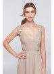 Mesh Dress with Lace Sleeves and Keyhole Back  F19442