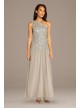 Mesh One-Shoulder Gown with Scattered Sequins Adrianna Papell AP1E208309