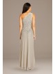 Mesh One-Shoulder Gown with Scattered Sequins Adrianna Papell AP1E208309