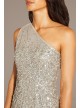 Mesh One-Shoulder Gown with Scattered Sequins Adrianna Papell AP1E208309