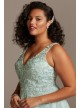 Mesh Plus Size Gown with 3D Floral Applique Xscape 783XW