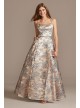 Metallic Brocade Double Spaghetti Strap Ball Gown Blondie Nites 2057BN