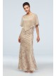 Metallic Embroidered Floral Mermaid Dress and Cape Ignite 7120155