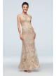 Metallic Embroidered Floral Mermaid Dress and Cape Ignite 7120155