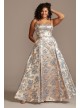 Metallic Jacquard Spaghetti Strap Plus Size Gown Blondie Nites 2057BNW